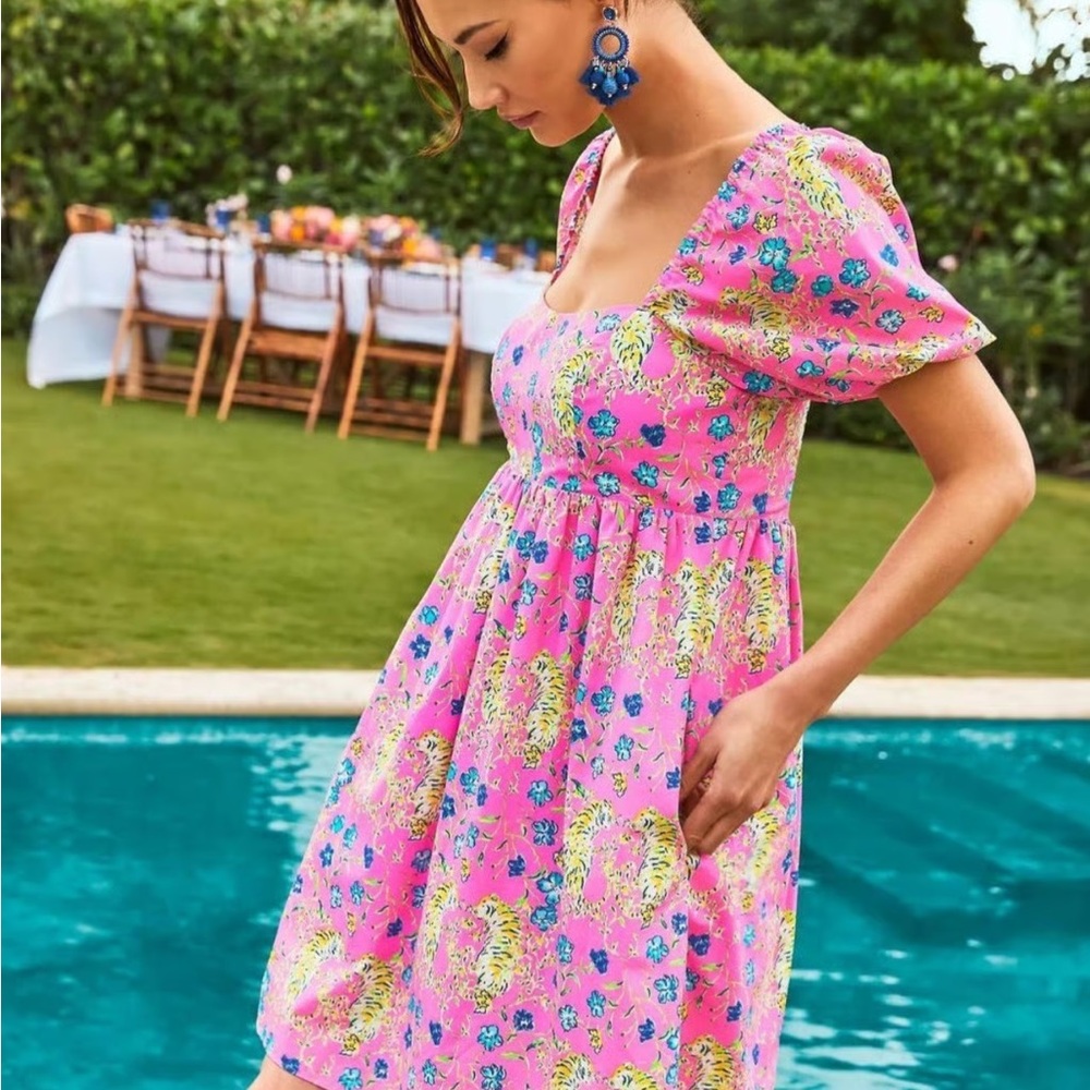 Lilly Pulitzer Kay dress prosecco pink Tigress Garden size 14 - Picture 5 of 6